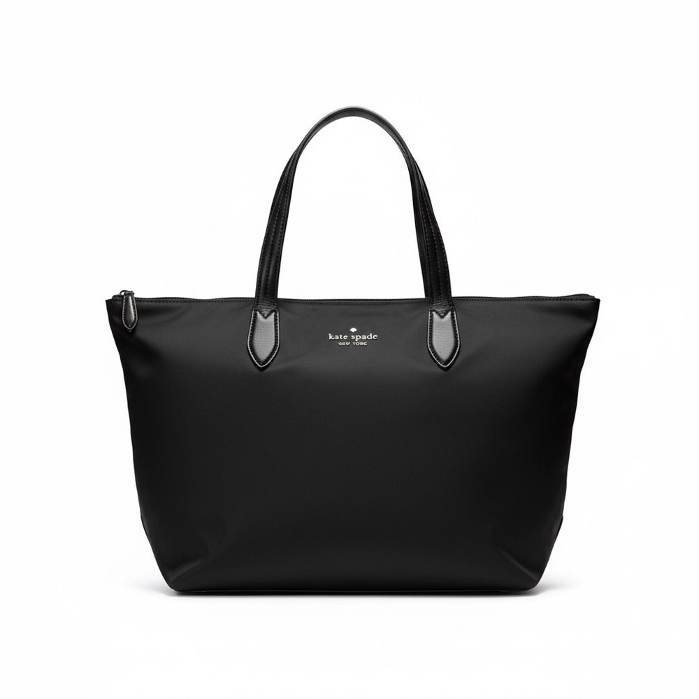 Kate Spade Kitt Black Nylon Large Tote Zip Top w/ Wristlet Work Travel
